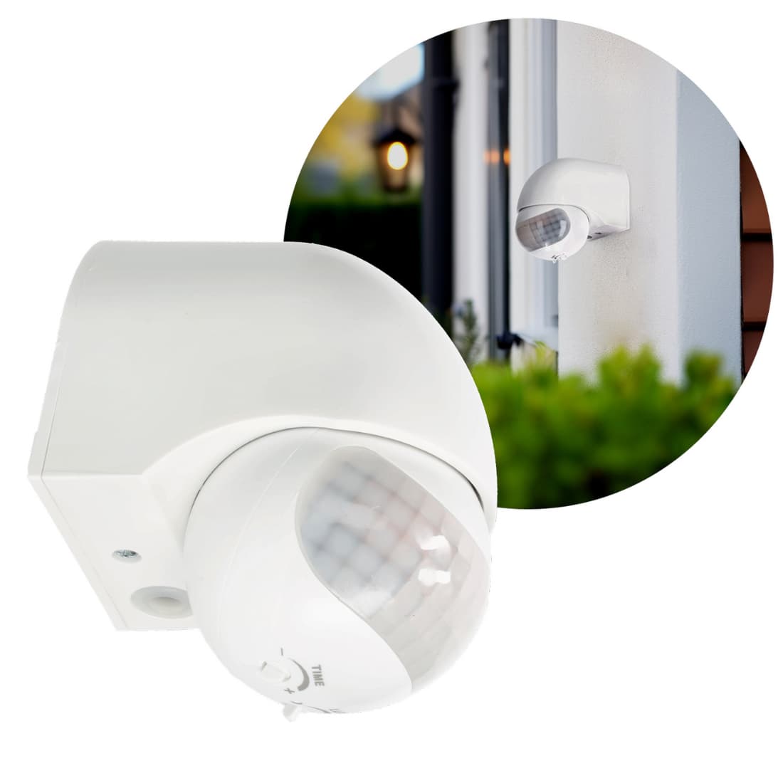 Bevægelsessensor 12m - Udendørs PIR sensor - Hvid